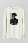 21 Savage Baskılı Beyaz Unisex Sweatshirt