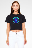 21 Savage Baskılı Siyah Crop Top Kadın Tişört - Tshirt