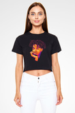 21 Savage Baskılı Siyah Crop Top Kadın Tişört - Tshirt