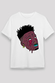 21 Savage Baskılı Unisex Beyaz Tişört - Tshirt
