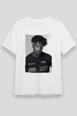 21 Savage Baskılı Unisex Beyaz Tişört - Tshirt