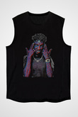 21 Savage Baskılı Unisex Siyah Kolsuz Tişört - Tshirt