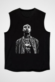21 Savage Baskılı Unisex Siyah Kolsuz Tişört - Tshirt