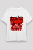28 Days Later Unisex Baskılı Beyaz Tişört - Tshirt