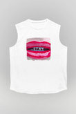 30 Seconds To Mars Baskılı Unisex Beyaz Kolsuz Tişört