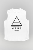 30 Seconds To Mars Baskılı Unisex Beyaz Kolsuz Tişört