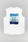 30 Seconds To Mars Baskılı Unisex Beyaz Kolsuz Tişört