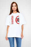 30 Seconds To Mars Baskılı Unisex Beyaz Oversize Tişört