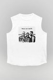 30 Seconds To Mars Baskılı Unisex Beyaz Kolsuz Tişört