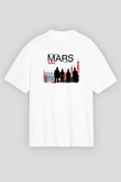 30 Seconds To Mars Baskılı Unisex Beyaz Oversize Tişört