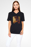 30 Seconds To Mars Baskılı Unisex Siyah V Yaka Tişört
