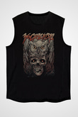 36 Crazyfists Baskılı Unisex Siyah Kolsuz Tişört - Tshirt