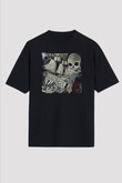 36 Crazyfists Baskılı Unisex Siyah Oversize Tişört - Tshirt