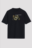 36 Crazyfists Baskılı Unisex Siyah Oversize Tişört - Tshirt