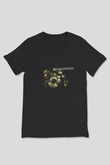 36 Crazyfists Baskılı Unisex Siyah V Yaka Tişört - Tshirt