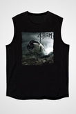 4arm Baskılı Unisex Siyah Kolsuz Tişört - Tshirt