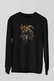 4arm Baskılı Unisex Siyah Sweatshirt