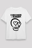 5 Seconds Of Summer Skull Logo Beyaz Unisex Tişört T-Shirt - TişörtFabrikası