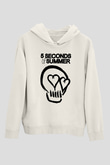 5 Seconds Of Summer Skull Logo Beyaz Unisex Kapşonlu Sweatshirt