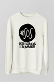 5 Seconds Of Summer SOS Logo Beyaz Unisex Sweatshirt
