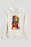 6ix9ine Baskılı Beyaz Unisex Kapüşonlu Sweatshirt