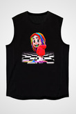 6ix9ine Baskılı Unisex Siyah Kolsuz Tişört - Tshirt