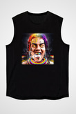 6ix9ine Baskılı Unisex Siyah Kolsuz Tişört - Tshirt