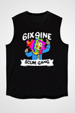 6ix9ine Baskılı Unisex Siyah Kolsuz Tişört - Tshirt