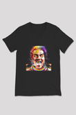 6ix9ine Baskılı Unisex Siyah V Yaka Tişört - Tshirt