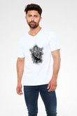 A Boosie Wit Da Hoodie Baskılı Beyaz Unisex V Yaka Tişört - Tshirt