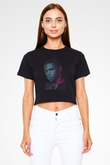 A Boosie Wit Da Hoodie Baskılı Siyah Crop Top Kadın Tişört - Tshirt