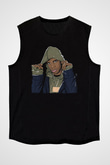 A Boosie Wit Da Hoodie Baskılı Unisex Siyah Kolsuz Tişört - Tshirt