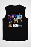 A Boosie Wit Da Hoodie Baskılı Unisex Siyah Kolsuz Tişört - Tshirt