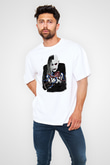 A Perfect Circle Baskılı Unisex Beyaz Oversize Tişört