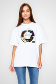A Perfect Circle Baskılı Unisex Beyaz Oversize Tişört