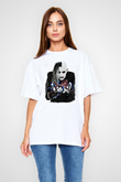 A Perfect Circle Baskılı Unisex Beyaz Oversize Tişört