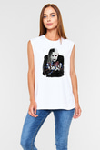 A Perfect Circle Baskılı Unisex Beyaz Kolsuz Tişört