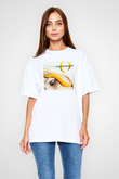 A Perfect Circle Baskılı Unisex Beyaz Oversize Tişört