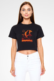 A Perfect Circle Siyah Crop Top Tişört