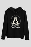 A Skylit Drive Baskılı Unisex Siyah Hoodie