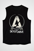 A Skylit Drive Baskılı Unisex Siyah Kolsuz Tişört - Tshirt