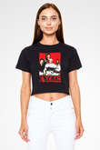 A-Team Siyah  Crop Top Tişört