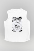 A Wilhelm Scream Baskılı Unisex Beyaz Kolsuz Tişört