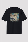 A Wilhelm Scream Baskılı Unisex Siyah Oversize Tişört