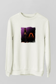 Aaliyah Baskılı Unisex Beyaz Sweatshirt