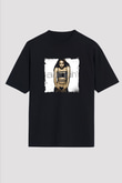 Aaliyah Baskılı Unisex Oversize Siyah Tişört