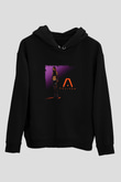 Aaliyah Baskılı Unisex Siyah Hoodie