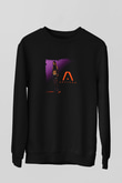 Aaliyah Baskılı Unisex Siyah Sweatshirt