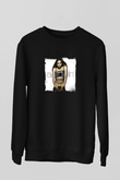Aaliyah Baskılı Unisex Siyah Sweatshirt