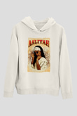 Aaliyah Beyaz Unisex Kapüşonlu Sweatshirt